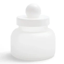 Boîte en verre transparent + couvercle blanc Ø12xH16cm