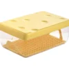 Boîte à fromage avec couvercle transparente et jaune 3 L