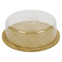 Boîte à fromage bambou et plastique Ø28,5xH9cm