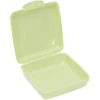 Boîte à goûter carrée plastique vert 15x14,5xH5cm
