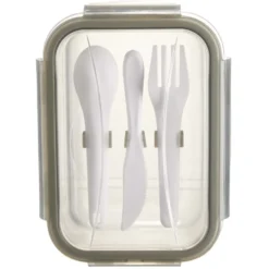 Boîte Lunchbox en verre avec couverts en plastique 1,2L