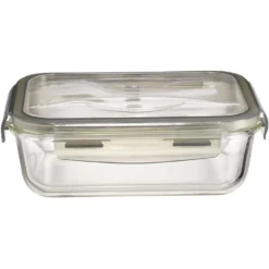 Boîte Lunchbox en verre avec couverts en plastique 1,2L