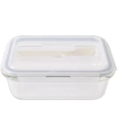 Boîte Lunchbox en verre avec couverts en plastique 1,2L