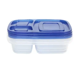 Boîte lunch 3 compartiments 23,5x15xH5cm (Lot de 3)