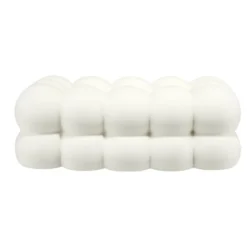 Boîte à mouchoirs décorative forme bubble dolomite blanche 25,5x13,5xH9cm