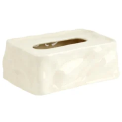 Boîte à mouchoirs en dolomite effet froissé 24x15xH9cm (2 modèles)