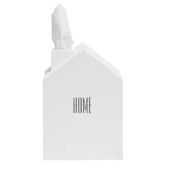 Boîte à mouchoirs maison blanche en bois