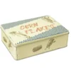 Boîte métal décor vintage 22,5x16,5xH7,5cm (3 modèles)