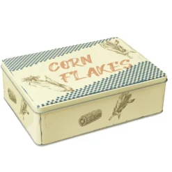 Boîte métal décor vintage 22,5x16,5xH7,5cm (3 modèles)