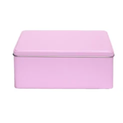 Boîte métal rectangulaire unie 20x14,5xH8cm (3 modèles)