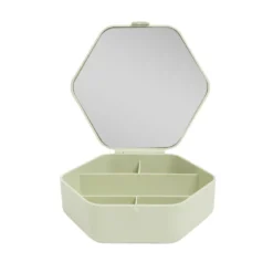 Boîte organisateur à cosmétique et bijoux avec miroir 15x14cm (2 modèles)
