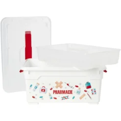 Boîte à pharmacie blanche et rouge