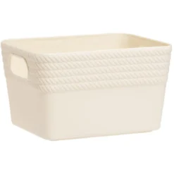 Boîte plastique beige 14x11xH8,5cm