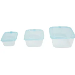 Boîtes de conservation alimentaire x3 plastique 0.6/1.3/2.35L