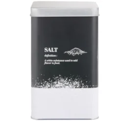 Boîte à sel en métal noir et gris design salt - 10,7x10,7xH.17,5cm