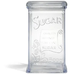 Boîte à sucre 500g plastique transparent 11,5x9xH19cm