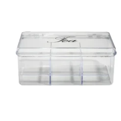 Boîte à thé plastique transparent 21,5x15x8,5cm
