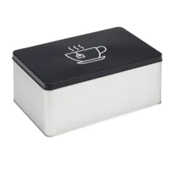 Boîte à thé rectangulaire en métal 22x19xH.9cm