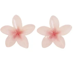 Boucles d'oreilles acrylique fleur de tiaré rose Ø2,5cm