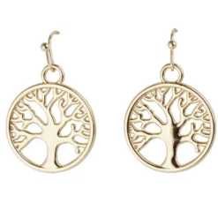 Boucles d'oreilles arbre de vie métal 2xH3,5cm (3 modèles)