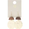 Boucles d'oreilles bois et métal martelé doré L3,5cm