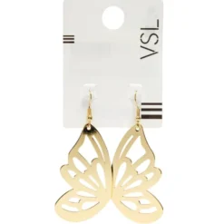 Boucles d'oreilles crochets papillon métal doré
