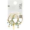 Boucles d'oreilles créoles dorées multi pendants