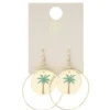 Boucles d'oreilles créoles palmier métal doré L4cm