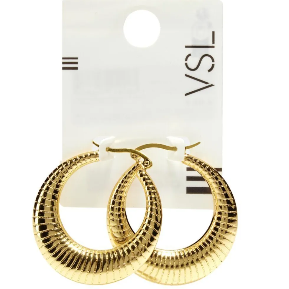 Boucles d'oreilles créoles zinc irisé doré