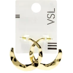 Boucles d'oreilles demi créoles martelées dorées