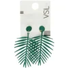 Boucles d'oreilles design feuille monstera violet effet mat