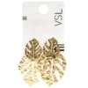 Boucles d'oreilles dorées feuille monstera