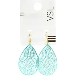 Boucles d'oreilles gouttes boutons filigrane ajouré doré