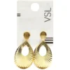 Boucles d'oreilles gouttes stries métal irisé argenté