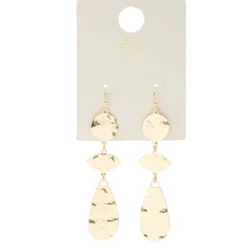Boucles d'oreilles métal martelé doré L4cm