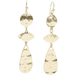 Boucles d'oreilles métal martelé doré L4cm