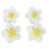 Boucles d'oreilles époxy double fleur de tiaré jaune et blanche L2,5cm