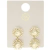 Boucles d'oreilles soleil double zinc doré L3cm