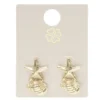 Boucles d'oreilles étoile de mer et coquillage zinc doré L2cm