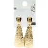 Boucles d'oreilles tombantes zinc martelé doré