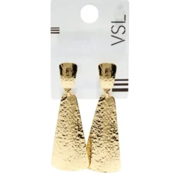Boucles d'oreilles tombantes zinc martelé doré