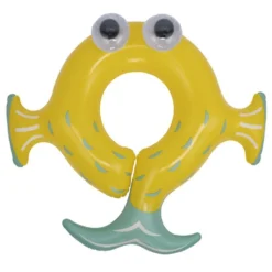 Bouée gonflable enfant forme poisson jaune gros yeux 75x72xH20cm
