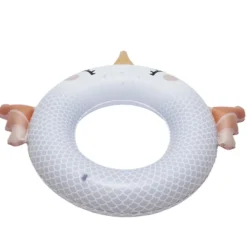 Bouée gonflable enfant licorne blanc et orange Ø60cm