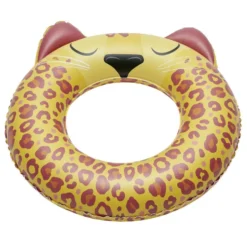 Bouée gonflable enfant léopard jaune et marron Ø60cm