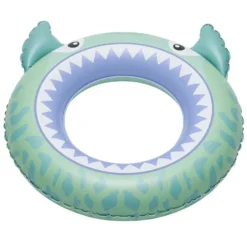 Bouée gonflable enfant requin bleu et vert Ø60cm