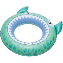 Bouée gonflable enfant requin bleu et vert Ø60cm