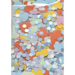 Bouée gonflable Funky coeur rose intérieur paillettes multicolores 90x100cm