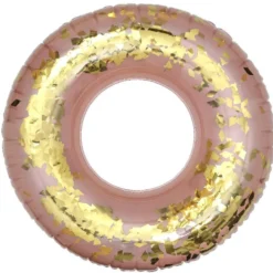 Bouée gonflable à paillettes or