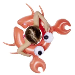 Bouée ronde crabe gros yeux plastique rouge 76x68xH20cm