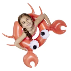 Bouée ronde crabe gros yeux plastique rouge 76x68xH20cm